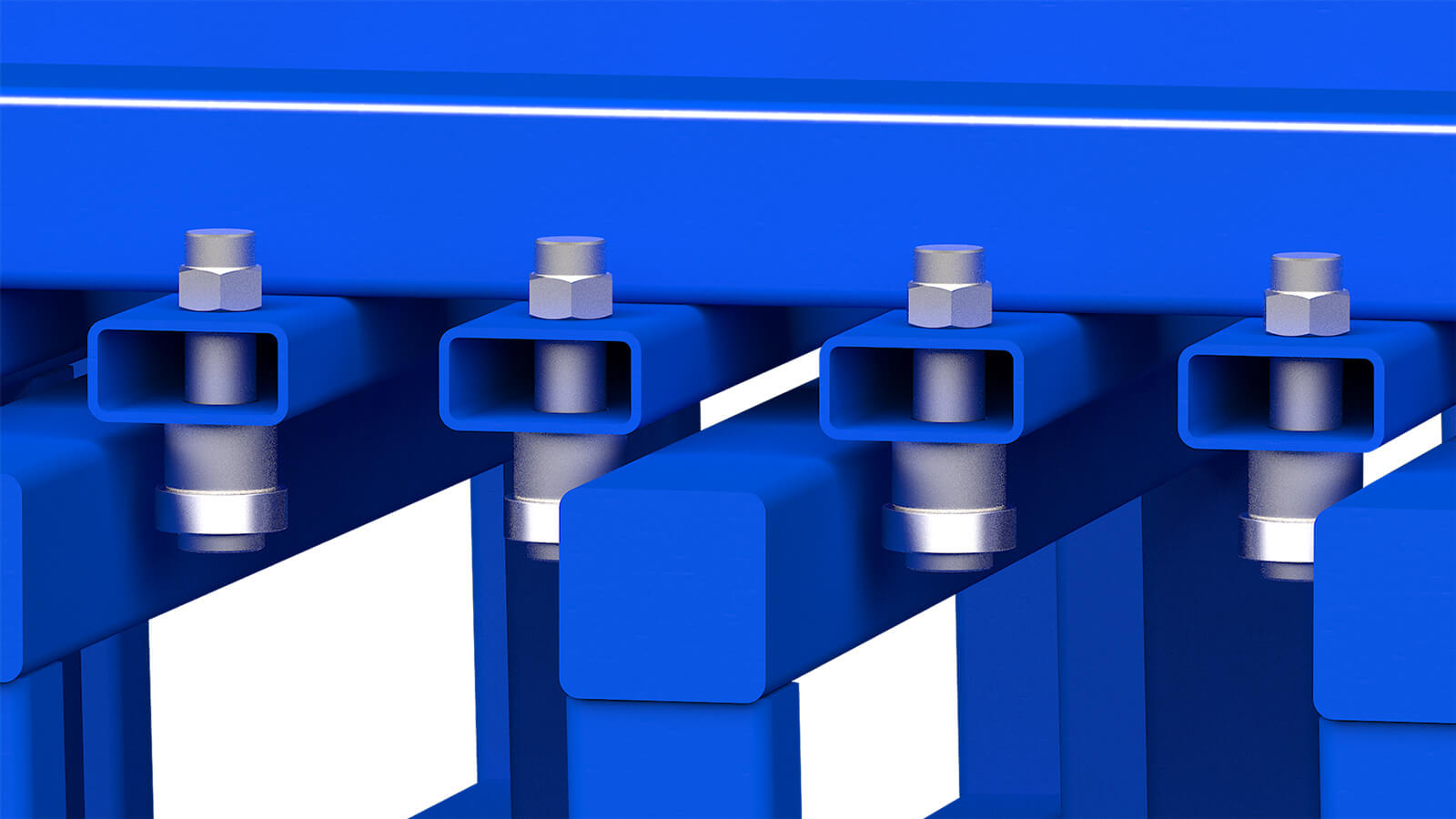 Material guides inside vertical sheet metal storage rack for safe and organised storage