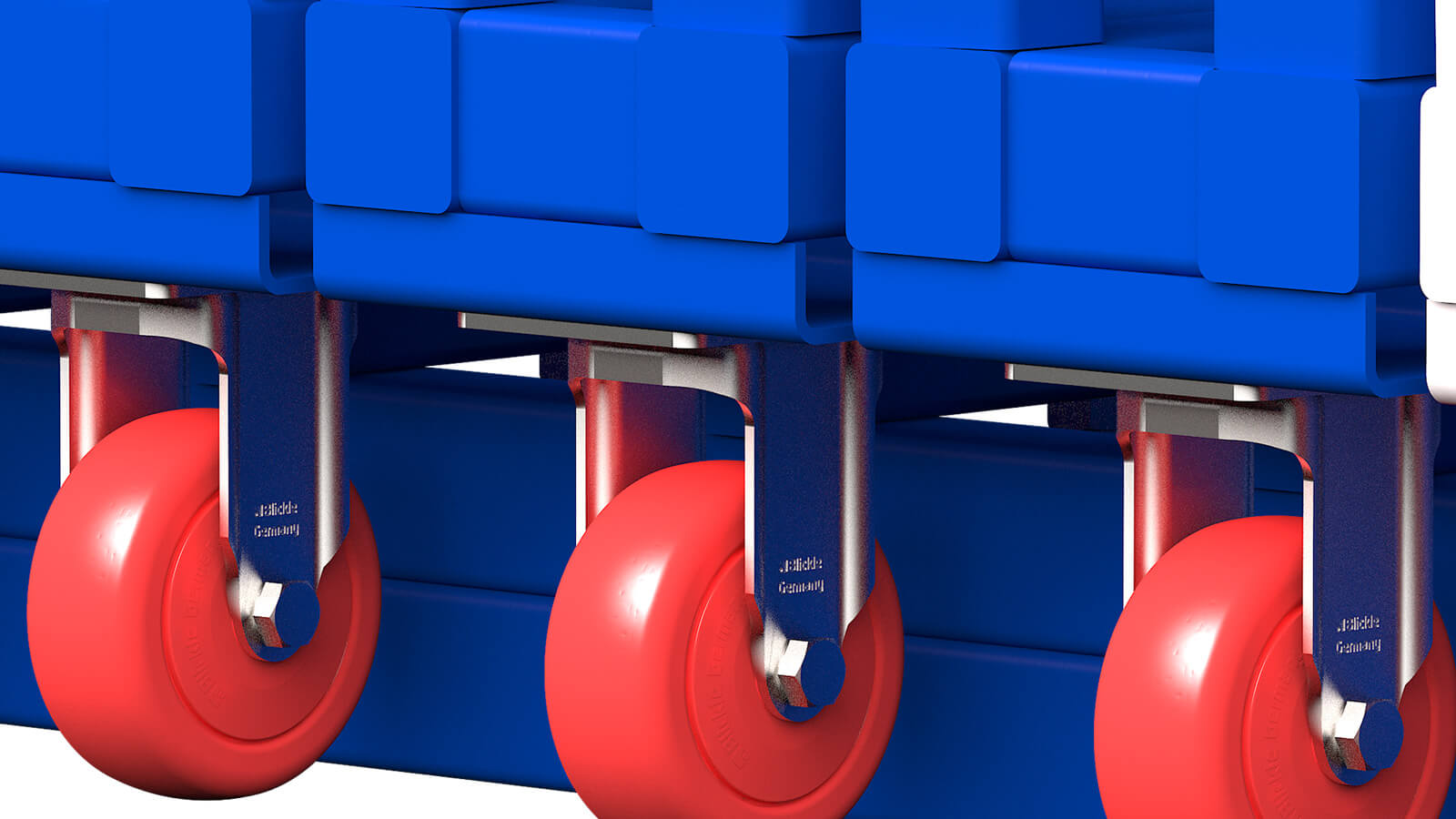 Vertical sheet metal storage rack with heavy-duty castors for easy mobility